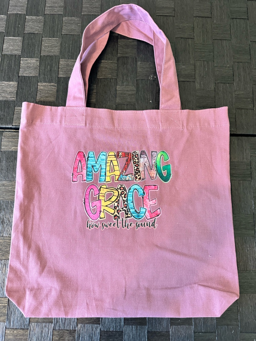Custom Made Purple 'Amazing Grace' Canvas Tote Bag